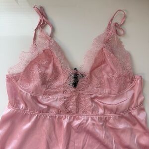 Victoria's Secret Pink Satin Lace Chemise